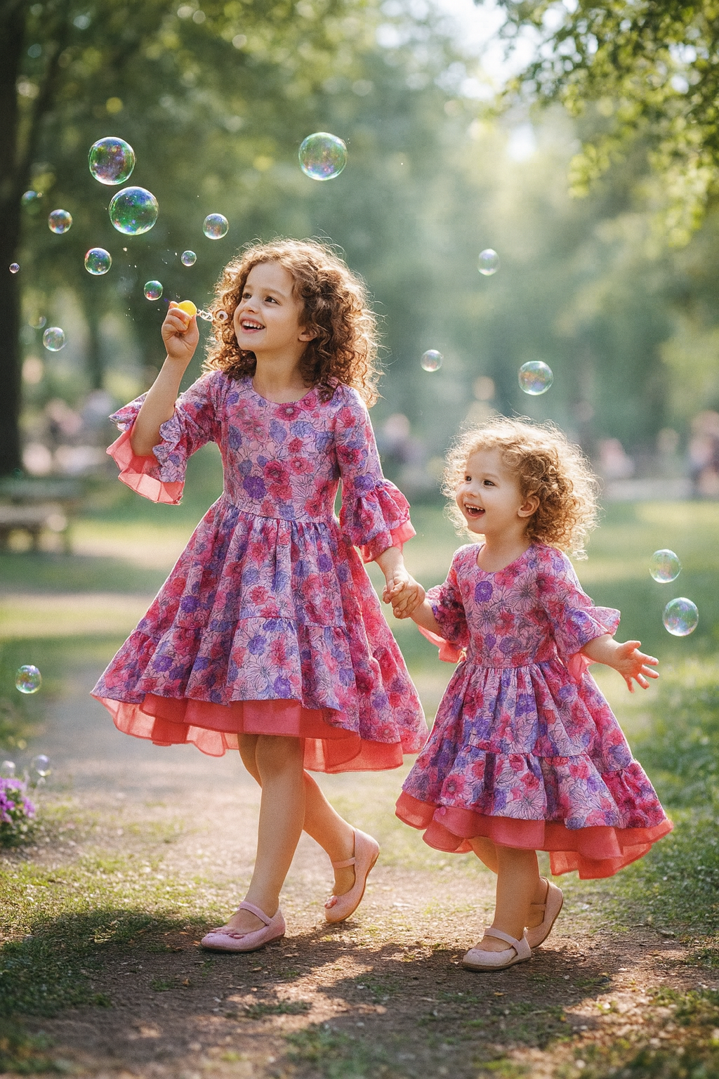 Rochita Sabrina roz cu flori