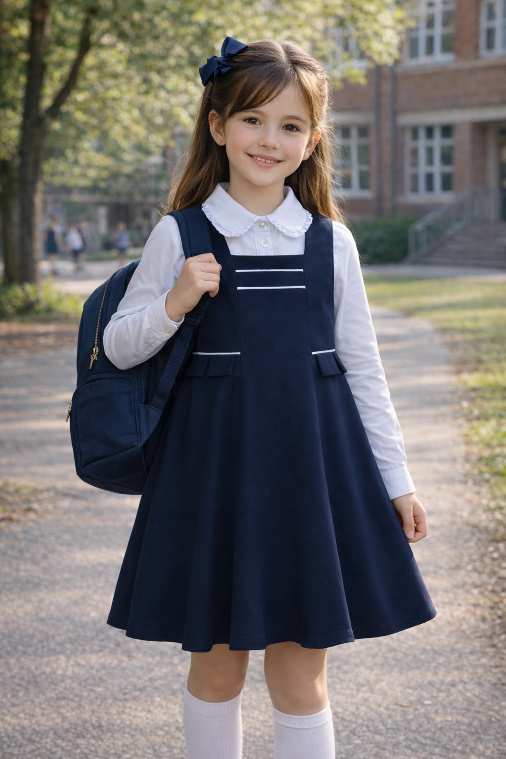 Sarafan școală Paula bleumarin