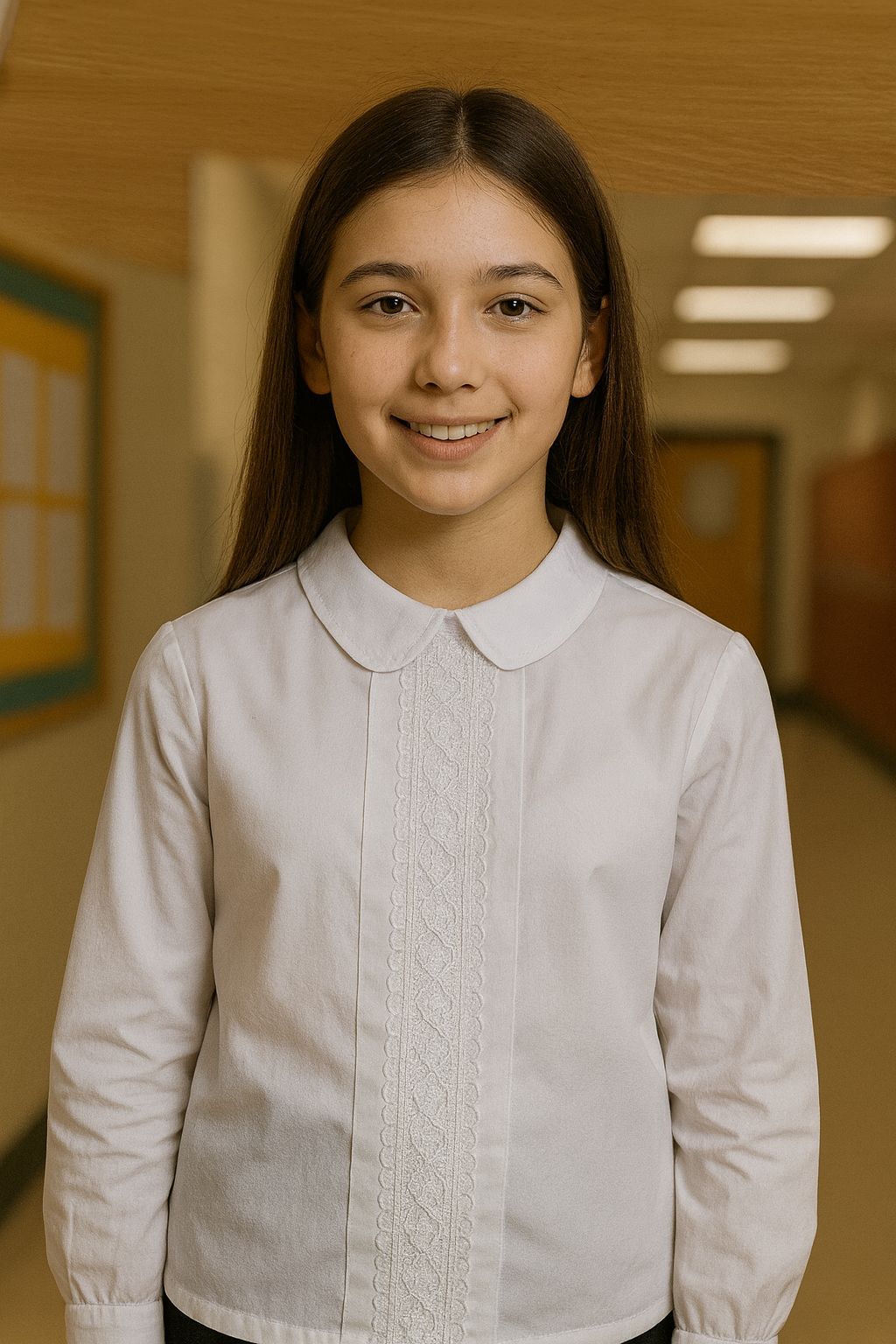 Camasa fete Geta maneca lunga alba