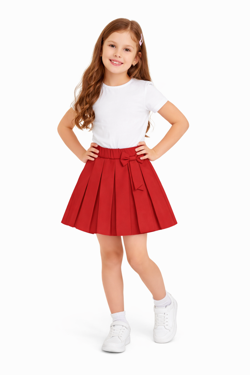 Fusta școală Adelle rosie