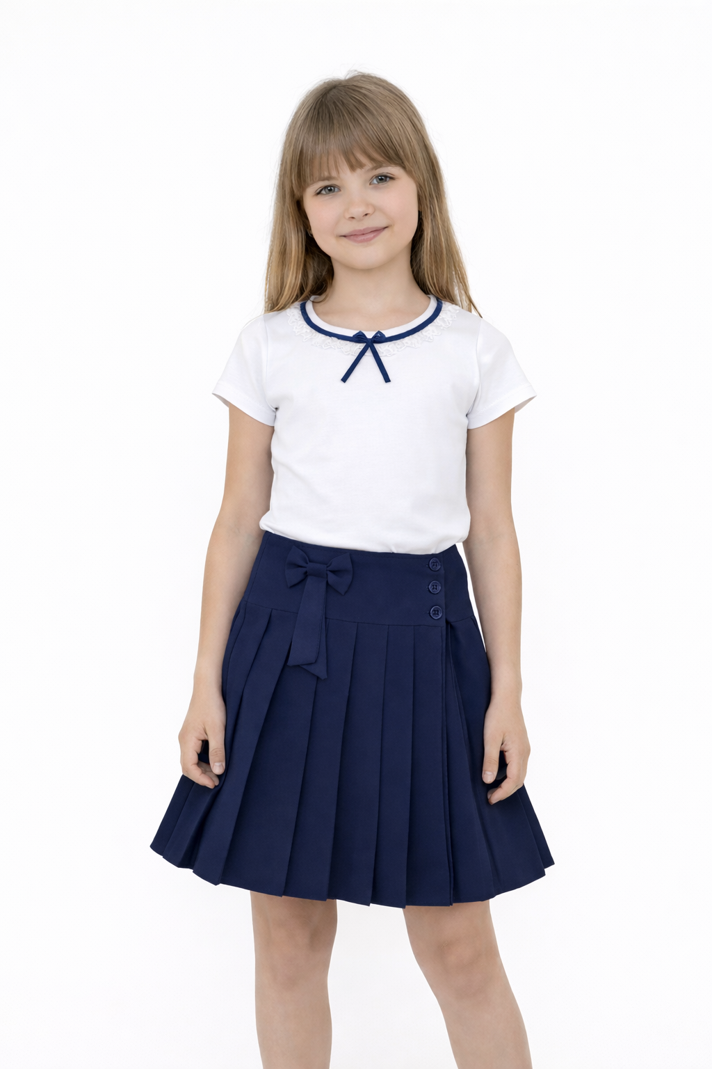 Fusta școală Olga bleumarin