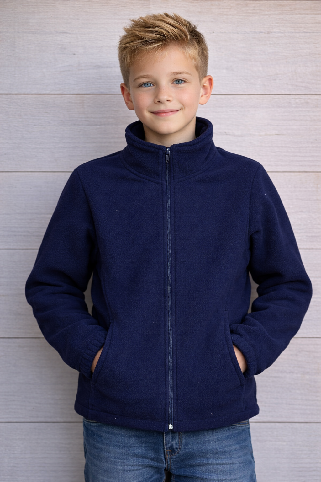 Hanorac scoala polar bleumarin