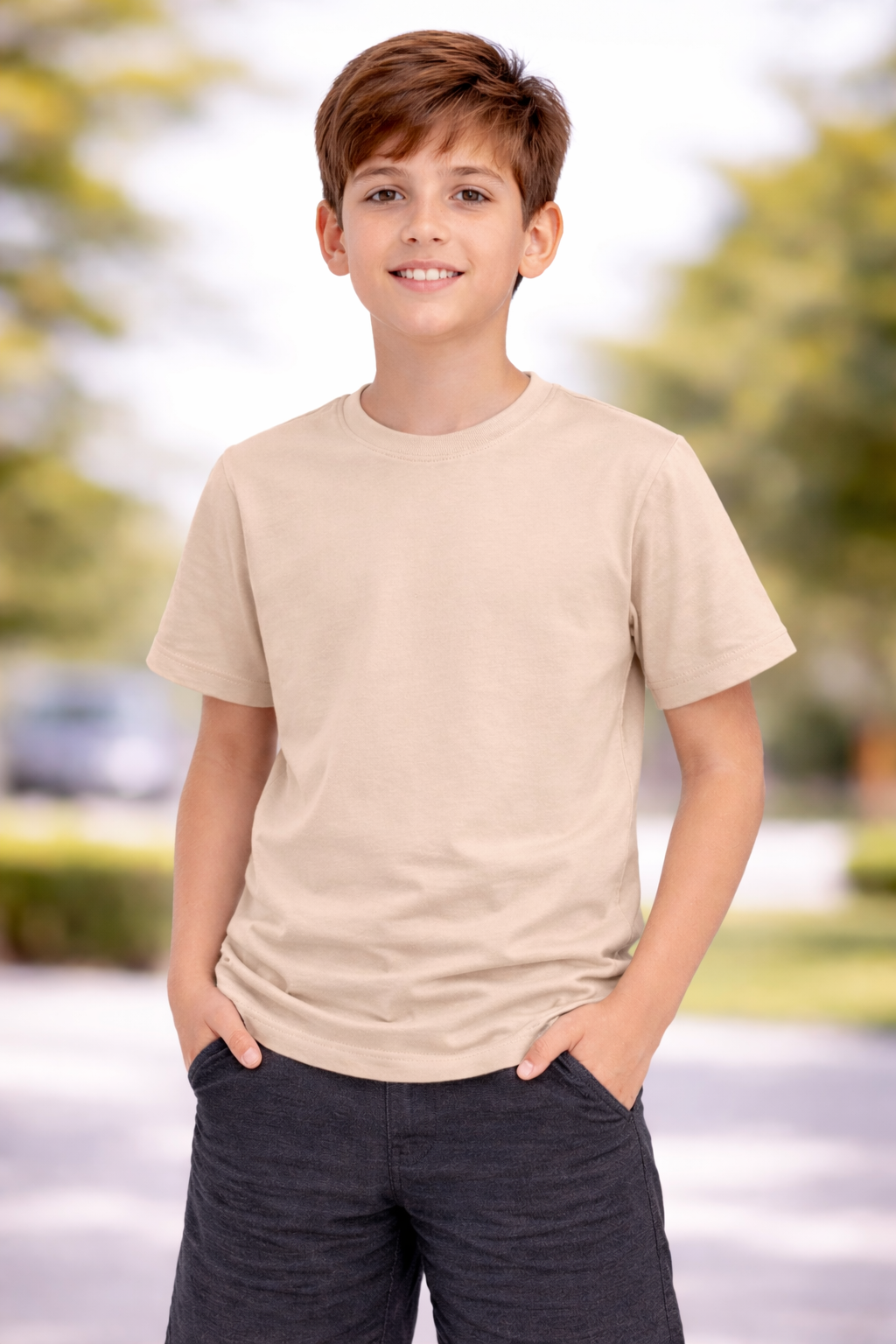 Tricou scoala Stelian bej